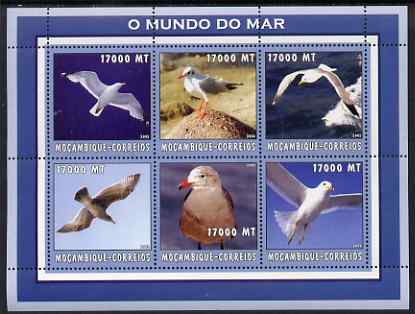 Mozambique 2002 Sea Gull perf sheetlet containing 6 values unmounted mint Yv 2240-45