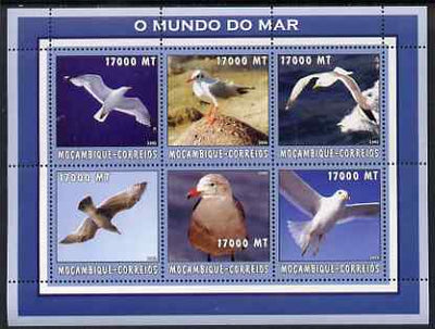 Mozambique 2002 Sea Gull perf sheetlet containing 6 values unmounted mint Yv 2240-45