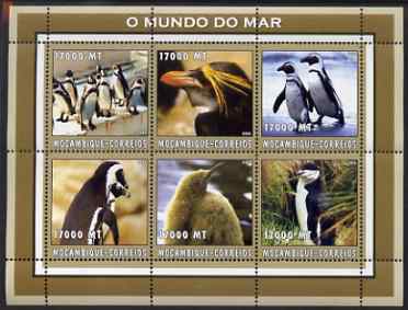 Mozambique 2002 Penguins perf sheetlet containing 6 values unmounted mint Yv 2108-13