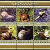 Mozambique 2002 Molusks perf sheetlet containing 6 values unmounted mint Yv 2102-07