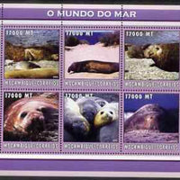 Mozambique 2002 Elephant Seals perf sheetlet containing 6 values unmounted mint Yv 2138-43
