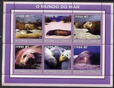 Mozambique 2002 Elephant Seals perf sheetlet containing 6 values unmounted mint Yv 2138-43