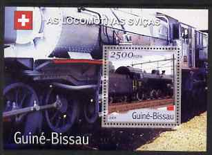 Guinea - Bissau 2001 Locomotives - Swiss perf s/sheet containing 1 value unmounted mint Mi Bl 359