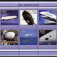 Guinea - Bissau 2001 Zeppelins perf sheetlet containing 6 values (350 FCFA) unmounted mint Mi 1773-78