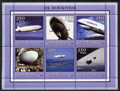 Guinea - Bissau 2001 Zeppelins perf sheetlet containing 6 values (350 FCFA) unmounted mint Mi 1773-78