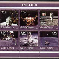 Guinea - Bissau 2001 Apollo 11 perf sheetlet containing 6 values (350 FCFA) unmounted mint Mi 1785-90