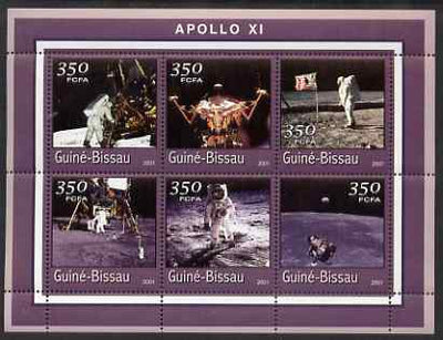 Guinea - Bissau 2001 Apollo 11 perf sheetlet containing 6 values (350 FCFA) unmounted mint Mi 1785-90