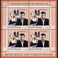 Guinea - Bissau 2001 John Kennedy & Marilyn perf sheetlet containing 4 values unmounted mint Mi 1970