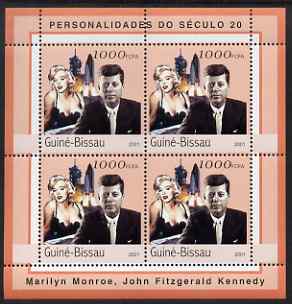 Guinea - Bissau 2001 John Kennedy & Marilyn perf sheetlet containing 4 values unmounted mint Mi 1970
