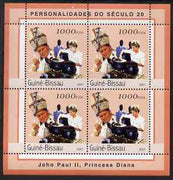 Guinea - Bissau 2001 Pope John Paul & Diana perf sheetlet containing 4 values unmounted mint Mi 1969