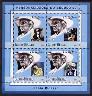 Guinea - Bissau 2001 Pablo Picasso perf sheetlet containing 4 values unmounted mint Mi 1972-75