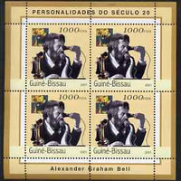 Guinea - Bissau 2001 Alexander Graham Bell perf sheetlet containing 4 values unmounted mint Mi 1960