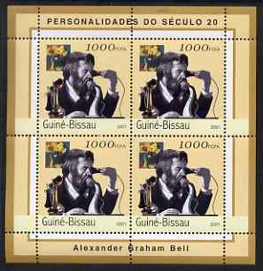 Guinea - Bissau 2001 Alexander Graham Bell perf sheetlet containing 4 values unmounted mint Mi 1960
