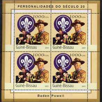 Guinea - Bissau 2001 Baden Powell perf sheetlet containing 4 values unmounted mint Mi 1956