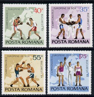 Rumania 1969 Boxing Championships set of 4 unmounted mint, SG 3643-46, Mi 2767-70