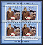 Guinea - Bissau 2001 Charles de Gaulle perf sheetlet containing 4 values unmounted mint Mi 1965