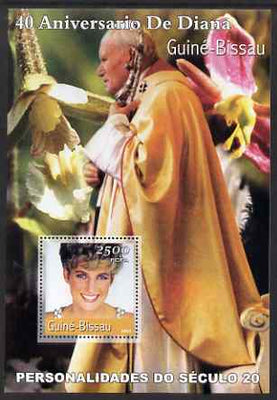 Guinea - Bissau 2001 Princess Diana (40th Anniversary) & Pope John Paul II perf s/sheet containing 1 value unmounted mint Mi BL372