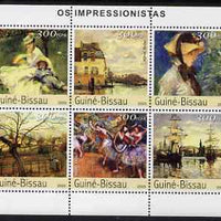 Guinea - Bissau 2003 Impressionist Paintings #2 perf sheetlet containing 6 values unmounted mint Mi 2303-08