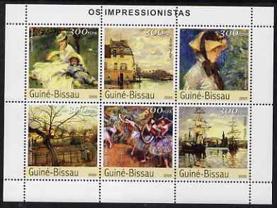 Guinea - Bissau 2003 Impressionist Paintings #2 perf sheetlet containing 6 values unmounted mint Mi 2303-08