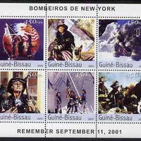 Guinea - Bissau 2003 Firemen of New York perf sheetlet containing 6 values unmounted mint Mi 2387-92