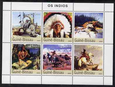Guinea - Bissau 2003 North American Indians perf sheetlet containing 6 values unmounted mint Mi 2357-62