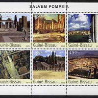 Guinea - Bissau 2003 Ruins of Pompeii perf sheetlet containing 6 values unmounted mint Mi 2375-80