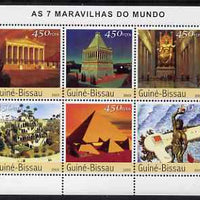 Guinea - Bissau 2003 Seven Wonders of the World perf sheetlet containing 6 values unmounted mint Mi 2394-99