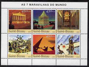 Guinea - Bissau 2003 Seven Wonders of the World perf sheetlet containing 6 values unmounted mint Mi 2394-99