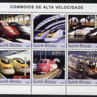Guinea - Bissau 2003 Modern Trains perf sheetlet containing 6 values unmounted mint Mi 2408-13