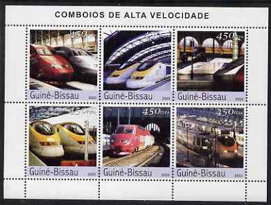 Guinea - Bissau 2003 Modern Trains perf sheetlet containing 6 values unmounted mint Mi 2408-13
