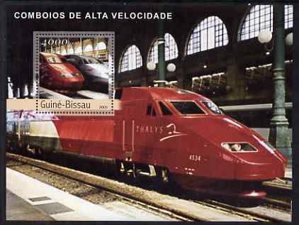 Guinea - Bissau 2003 Modern Trains perf s/sheet containing 1 value (Thalys) unmounted mint Mi BL421