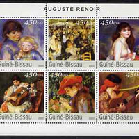 Guinea - Bissau 2003 Paintings by Renoir perf sheetlet containing 6 values unmounted mint Mi 2670-75
