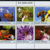 Guinea - Bissau 2003 Bees perf sheetlet containing 6 values (each with Scouts logo) unmounted mint Mi 2636-41