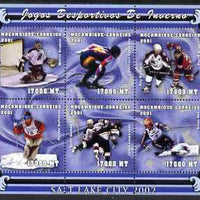 Mozambique 2001 Salt Lake Winter Olympics perf sheetlet #2 containing 6 values unmounted mint, Mi 1964-69