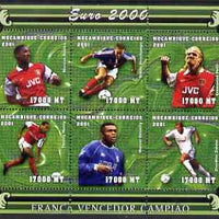 Mozambique 2001 Euro 2000 Football Championship perf sheetlet #1 (France) containing 6 values unmounted mint, Mi 1956-61