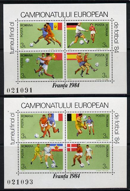 Rumania 1984 Football European Cup set of 2 m/sheets Mi BL 205-206