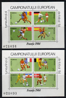 Rumania 1984 Football European Cup set of 2 m/sheets Mi BL 205-206