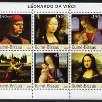 Guinea - Bissau 2003 Paintings by Leonardo Da Vinci perf sheetlet containing 6 values unmounted mint Mi 2531-36