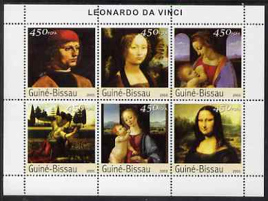 Guinea - Bissau 2003 Paintings by Leonardo Da Vinci perf sheetlet containing 6 values unmounted mint Mi 2531-36