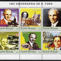 Guinea - Bissau 2003 Centenary of Henry Ford perf sheetlet containing 6 values unmounted mint Mi 2503-08