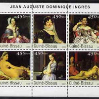 Guinea - Bissau 2003 Paintings by Ingres perf sheetlet containing 6 values unmounted mint Mi 2543-48