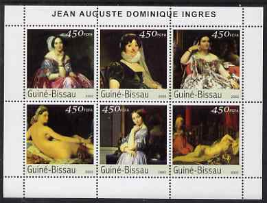 Guinea - Bissau 2003 Paintings by Ingres perf sheetlet containing 6 values unmounted mint Mi 2543-48