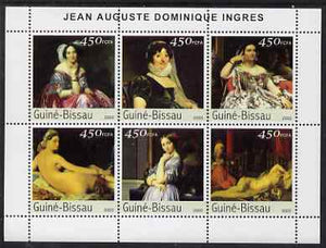 Guinea - Bissau 2003 Paintings by Ingres perf sheetlet containing 6 values unmounted mint Mi 2543-48