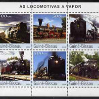 Guinea - Bissau 2003 Steam Engines perf sheetlet containing 6 values unmounted mint Mi 2510-15