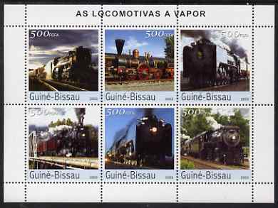 Guinea - Bissau 2003 Steam Engines perf sheetlet containing 6 values unmounted mint Mi 2510-15