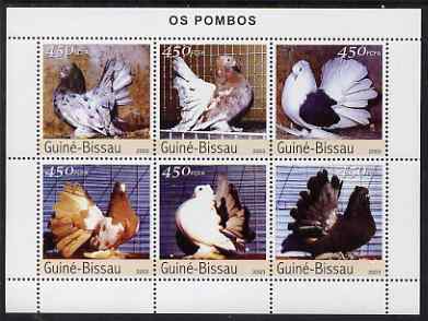 Guinea - Bissau 2003 Pigeons perf sheetlet containing 6 values unmounted mint Mi 2476-81