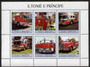 St Thomas & Prince Islands 2003 Fire Engines perf sheetlet containing 6 values unmounted mint Mi 2277-82, Sc 1472