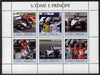 St Thomas & Prince Islands 2003 Formula 1 #1 perf sheetlet containing 6 values unmounted mint Mi 2265-70, Sc 1548