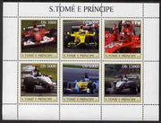 St Thomas & Prince Islands 2003 Formula 1 #2 perf sheetlet containing 6 values unmounted mint Mi 2259-64, Sc 1549