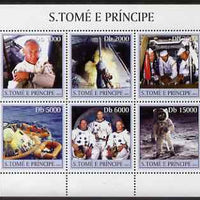 St Thomas & Prince Islands 2003 Space #1 perf sheetlet containing 6 values unmounted mint Mi 2212-17, Sc 1532